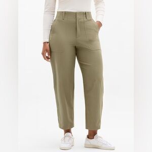 ATHLETA- Skyline High Rise Barrel Leg Pant Olive Branch Size 10P
